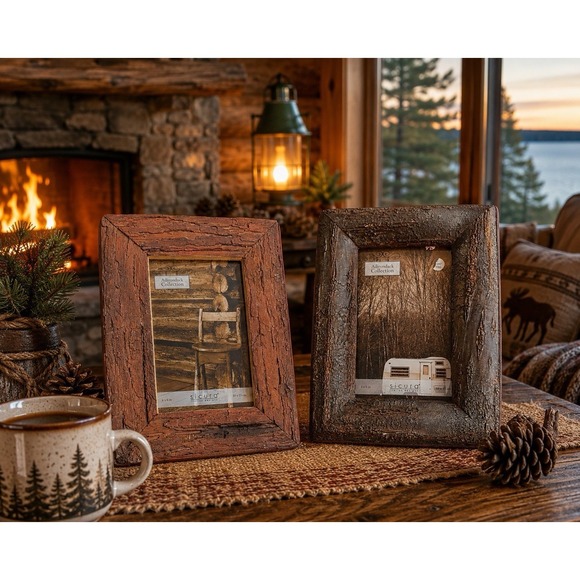 Sicura Other - Sicura Adirondack Collection Faux Bark Resin 2, 4x6 Picture‎ Frames Rustic Cabin